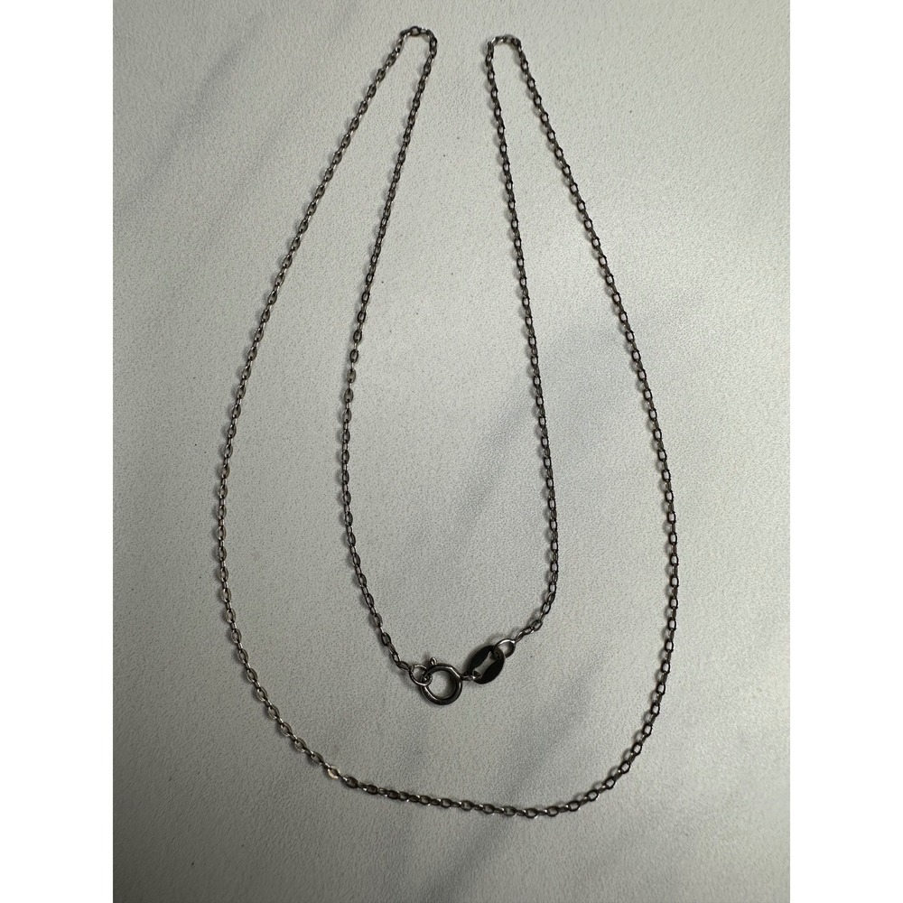 Italy 925 Sterling Silver 18 Inch Cable Chain Necklace 1mm Minimalist